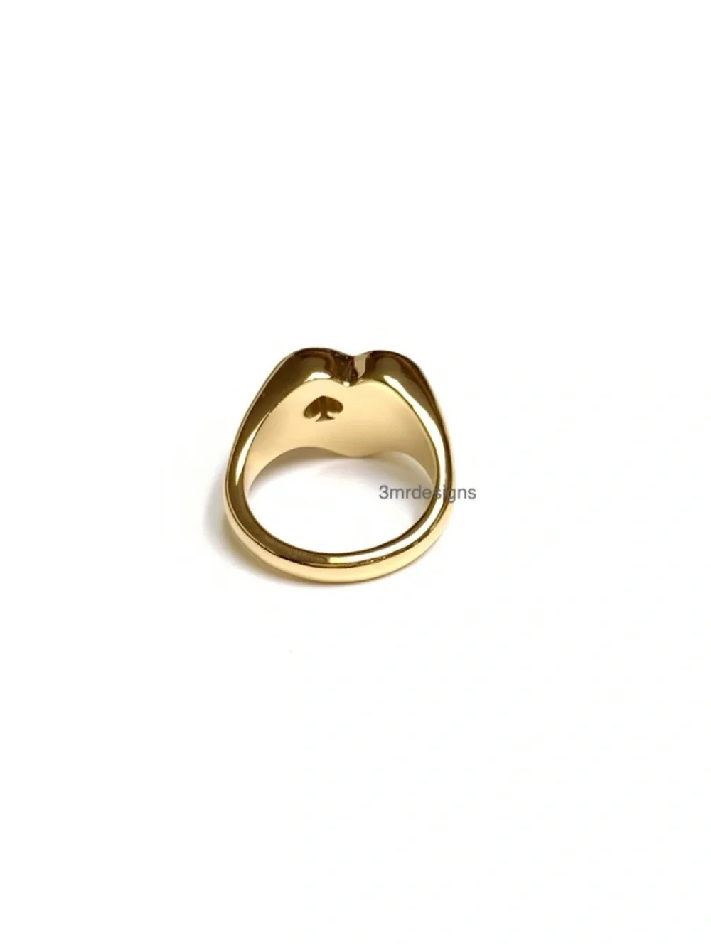 NWT Kate Spade ♠️ HEART & CUTOUT SPADE 12-K Gold Plated Signet Ring